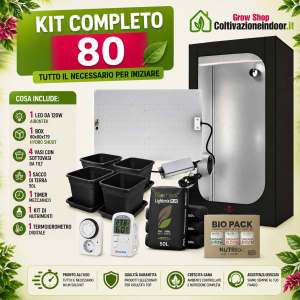 KIT COMPLETO 80 - BOX LED VASI TERRA CONCIMI TIMER TERMOIGROMETRO - NEW