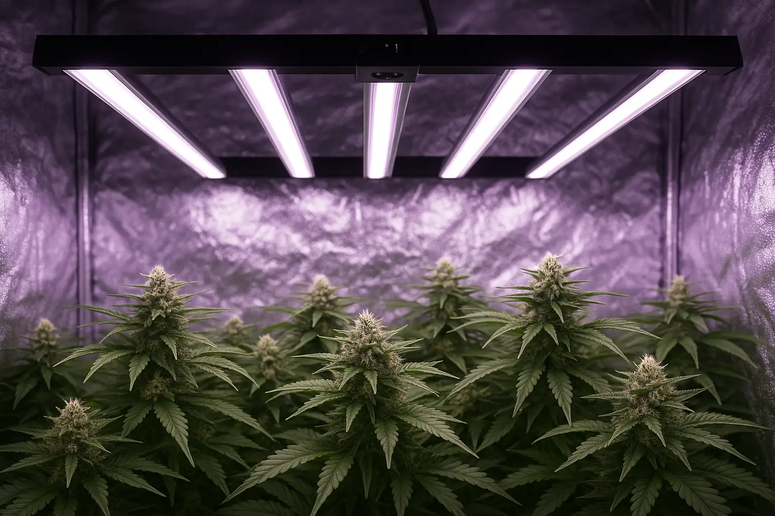 LED Cultilite a barre con distribuzione uniforme della luce su piante in fioritura