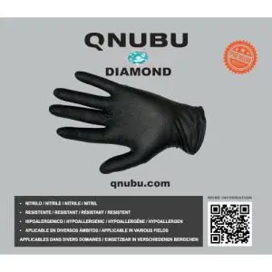QNUBU - SCATOLA DI GUANTI IN NITRILE ZIGRINATI PROFESSIONALI 200PZ - TAGLIA XL DIAMOND
