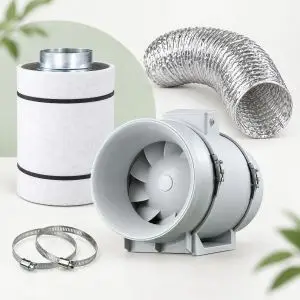 Kit Aspirazione Antiodore Ø100 mm con Switch 2 Velocità e Filtro Carboni – 190 m³/h