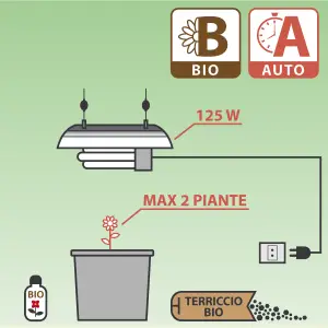 Kit Autofiorenti BIO CFL 125W - Max. 2 piante