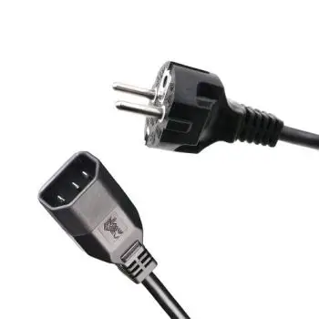 CAVO IEC PLUG (R25) + SPINA SCHUKO NERO 3X1 16A  140 CM 