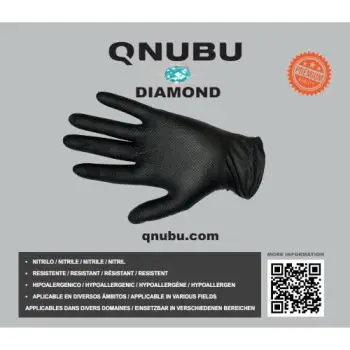 QNUBU - SCATOLA DI GUANTI IN NITRILE ZIGRINATI PROFESSIONALI 200PZ - TAGLIA XL DIAMOND