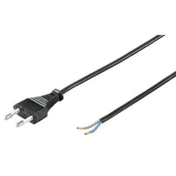 CAVO CON SPINA ITALIANA BIPOLARE 2X0.75 NERO 10A - 5MT - PER CFL E ASPIRATORI 