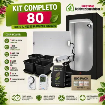 KIT COMPLETO 80 - BOX LED VASI TERRA CONCIMI TIMER TERMOIGROMETRO - NEW