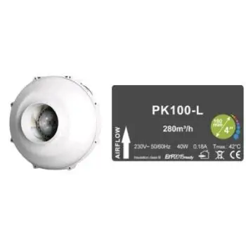 PRIMA KLIMA - ESTRATTORE CABLATO PK100-L - Ø100 - UNA VELOCITÀ - 280 MC/H 