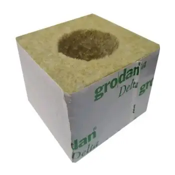 GRODAN - CUBETTO LANA DI ROCCIA 7.5X7.5X7.5 CM CON FORO Ø 4 CM