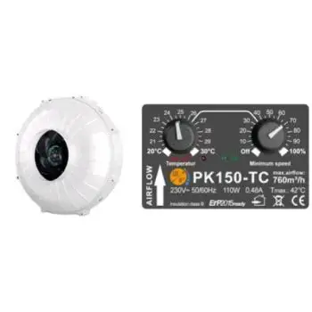 PRIMA KLIMA - ESTRATTORE CABLATO PK150-TC - TEMPERATURA CONTROLLATA - Ø150 - 760 M³/H 
