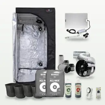Kit Coltivazione Indoor in Terra - 4 piante - Box 80x80x180 - LED Airontek 100W