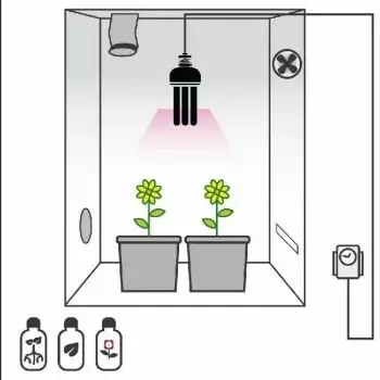 Kit Mini Coltivazione CFL 125w AGRO + Grow Box 40x40x140cm