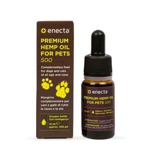 Enecta - Premium Hemp Oil per Animali - Olio di Semi di Canapa per Il Benessere degli Animali Domestici 500mg (5%) - 10ml 