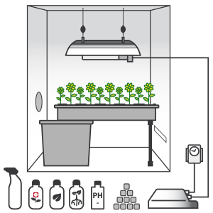 Kit Aeroponica 400W  + Grow Box 120x120x200CM - Max 10 piante