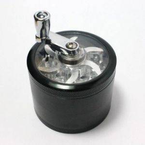 RQS -Grinder a Manovella Pollinator di Metallo Ø64MM - 4 parti (Nero)