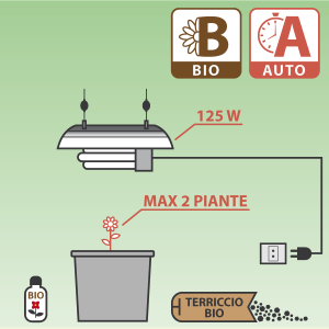 Kit Autofiorenti BIO CFL 125W - Max. 2 piante