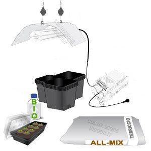 Kit Coltivazione Indoor Terra BIOLOGICO + CFL 300w - Max. 4 piante