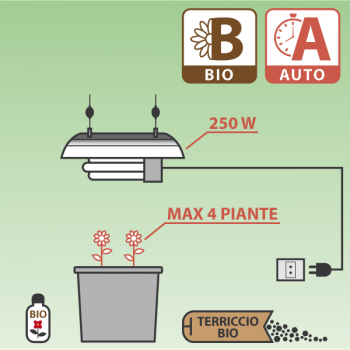 Kit Autofiorenti BIO CFL 250W - Max. 4 piante