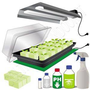 Kit Germinazione Grodan con Luce Neon - PRO