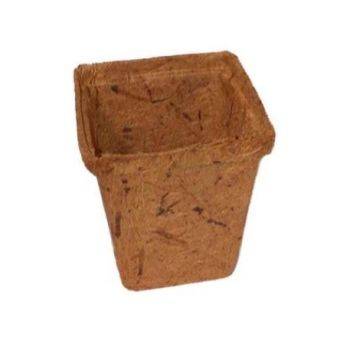 Vaso in Fibra di Cocco Quadrato - 8X8cm