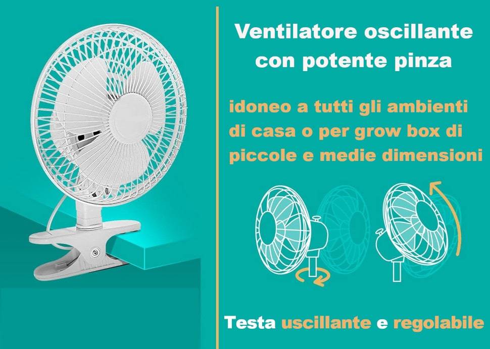 Ventilatore oscillante a clip